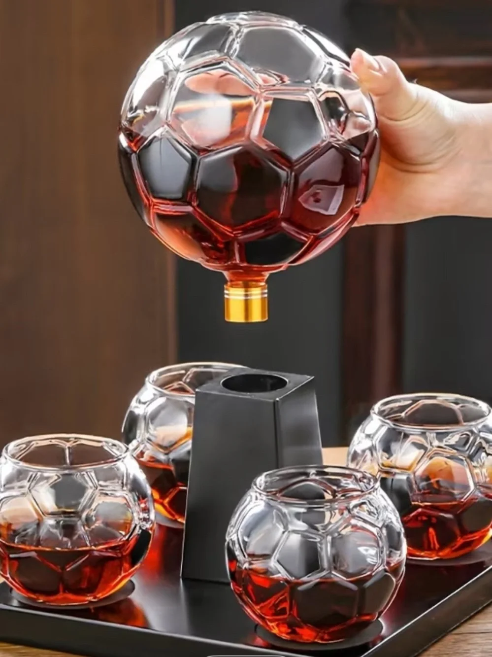 Luxury Soccer Ball Whiskey Decanter Set